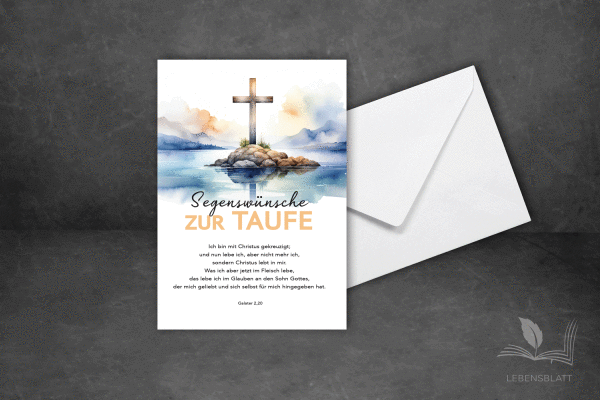 Faltkarte I Taufe - Kreuz