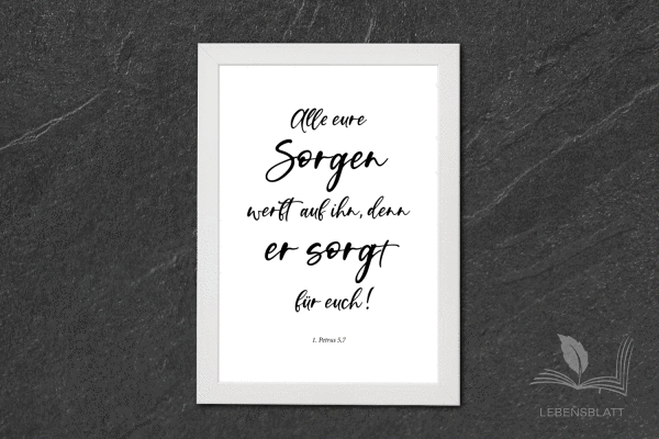 Text: "Alle eure Sorgen..."