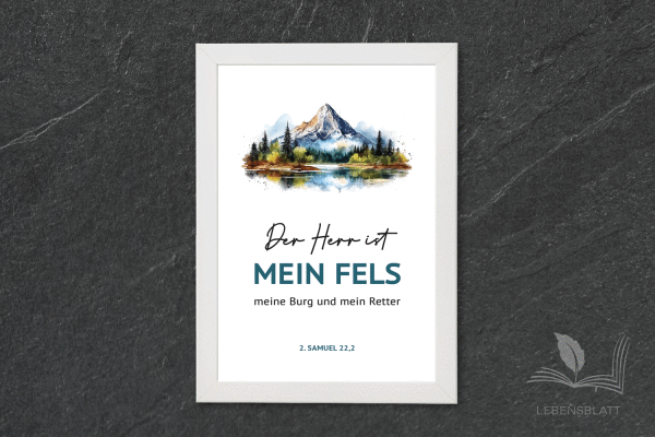 Text: "Der Herr ist mein Fels"