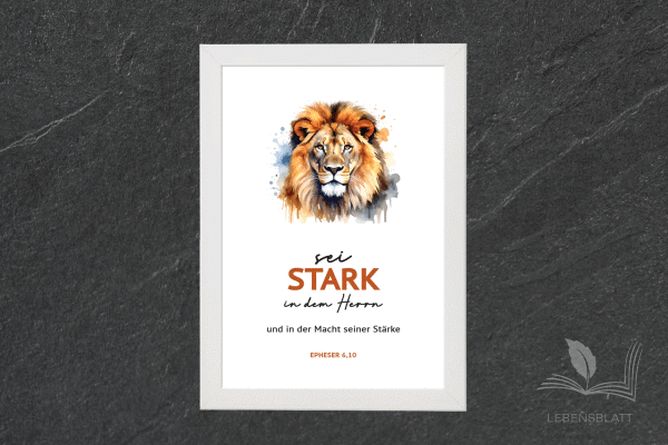 Text: "Sei stark"
