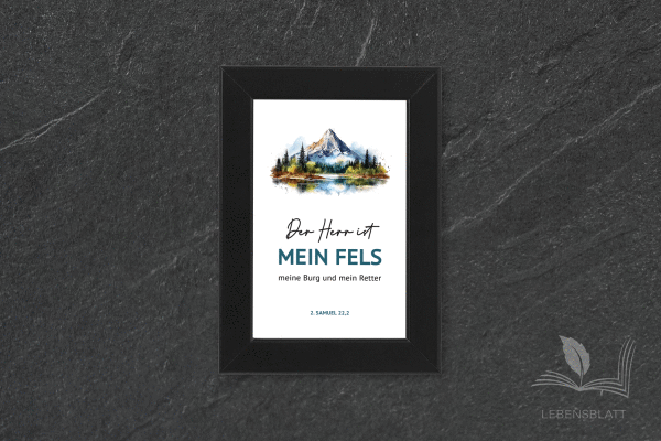 Text: "Der Herr ist mein Fels