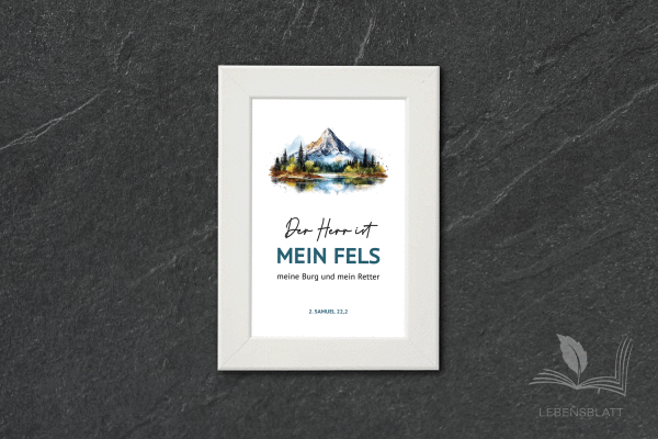 Text: "Der Herr ist mein Fels"