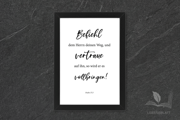 Text: "Befiehl dem Herrn deinen Weg..."