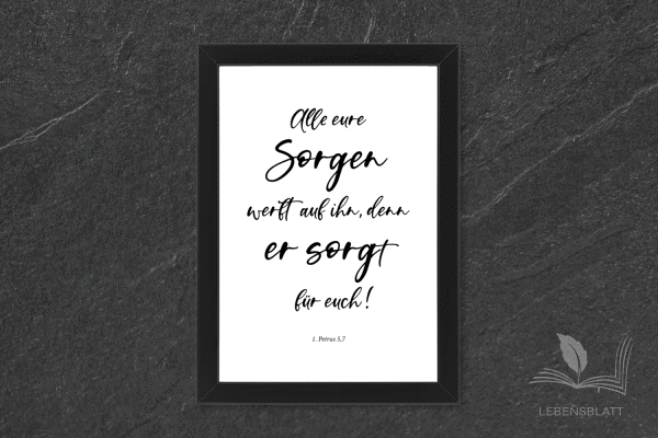Text: "Alle eure Sorgen..."