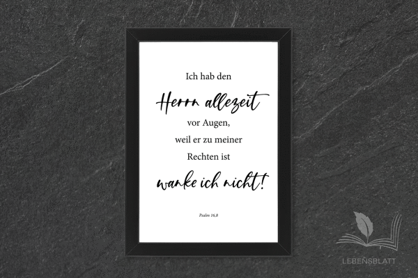 Text: "Ich habe den Herrn allezeit vor Augen..."