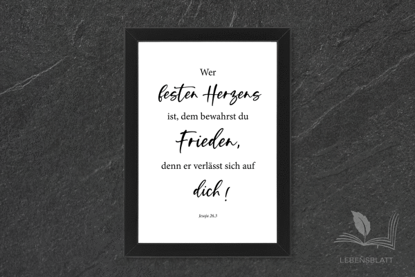 Text: "Wer festen Herzens ist..."