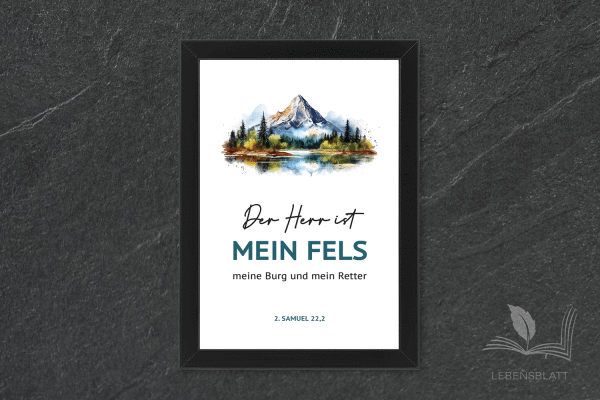 Text: "Der ist mein Fels"